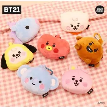 Официальный детский милый кошелек для монет BTS BT21, аутентичный RJ