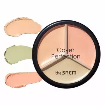 Официальный консилер The Saem Japan Cover Perfection Triple Pot Concealer 03 Correct Up Beige 1178