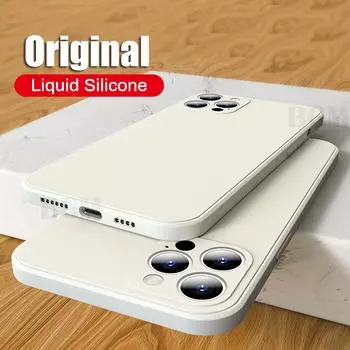 Официальный квадратный жидкий силиконовый чехол для Iphone 12 13 11 Pro Max Mini Xs X Xr 7 8 Plus Se 2, оригинальный тонкий мягкий чехол Candy Coque For 7 Plus or 8 Plus жёлтый