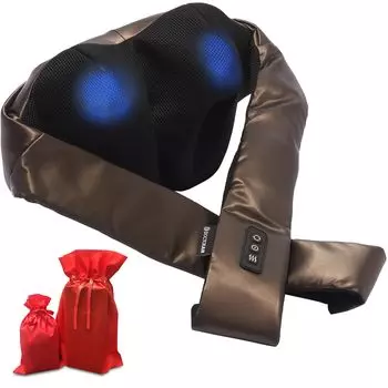 Официальный магазин Doctor Air 3D Массажер для шеи Premium с подарочной упаковкой Уход за шеей Шея Плечи Спина Талия Жесткие плечи Лопатки Ножницы коричневый