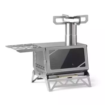 Официальный магазин Naturehike Дровяная мини-печь для настольного обогрева небольшого стола для кемпинга соло с дымоходом, в комплекте с подставкой из термостойкого стекла, компактная и легкая