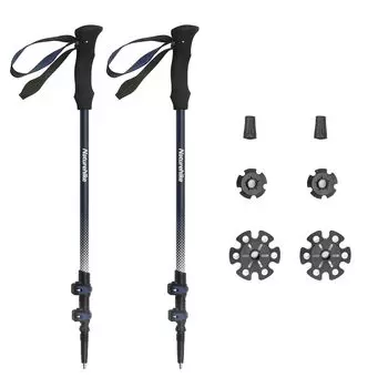 Официальный магазин Naturehike Трекинговые палки из карбона 169 г Набор из 2 палок для скалолазания Регулируемая сверхлегкая унисекс-трость для ходьбы с аксессуарами синий