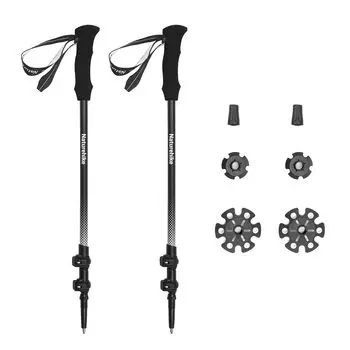 Официальный магазин Naturehike Трекинговые палки из карбона 169 г Набор из 2 палок для скалолазания Регулируемая сверхлегкая унисекс-трость для ходьбы с аксессуарами