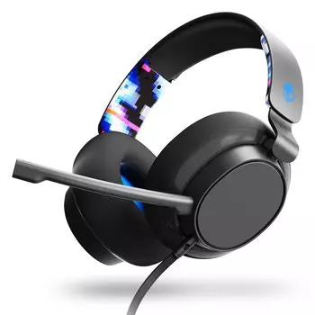Официальный магазин Skullcandy SLYR Blue DigiHype Проводная игровая легкая 50 мм с гарнитурой, 265 г, Драйверы с большой апертурой, Микрофон, S6SYY-Q766