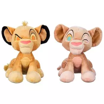 Официальный набор плюшевых игрушек Disney Store «Симба и Нала» «Король Лев» в честь 30-летия издания, маленькая пара львов — 11 дюймов, коллекционная