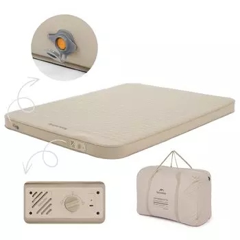 Официальный надувной коврик Naturehike, электрический насос, запатентованная устойчивость Air 45S, толстый 12 см, термоковрик для кемпинга, тихий, комфортный, материал TPU бежевый