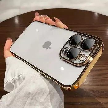 Официальный оригинальный защитный чехол для объектива для iPhone 11 12 13 14 15 Pro Max Plus Mini XS XR X с квадратным покрытием, прозрачный чехол For iPhone 12Pro Max