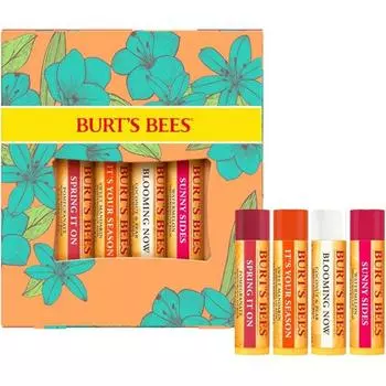 Официальный подарочный набор бальзамов для губ Burt s Bees со вкусом сладкого мандарина, кокоса, груши и арбуза (арбуз) / 4,25 г) Без добавок