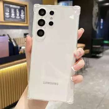 Официальный противоударный прозрачный чехол-бампер для Samsung Galaxy S24 S23 S22 S21 S20 Plus FE Note20 Ultra A34 A54 A73 A33 A53 A52 A82 A72 For Samsung S23 чистый