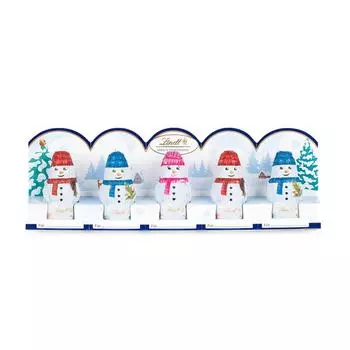 Официальный рождественский шоколад Lindt Mini Snowman 10 г x 5 штук с сумкой для покупок XS [Подарок Lindt]