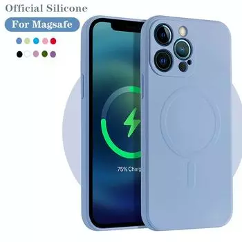 Официальный силиконовый чехол для беспроводной зарядки Magsafe для Iphone 14 12 13 Mini 11 Pro Max XS Xr 7 8 Plus противоударный магнитный чехол For iPhone 11 ярко-красный