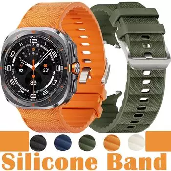 Официальный силиконовый нейлоновый ремешок для Samsung Galaxy Watch Ultra 47 мм, функциональный спортивный ремешок-браслет для Galaxy Watch 7 Ultra 47 мм Galaxy Watch Ultra армия зеленый