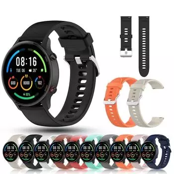 Официальный силиконовый сменный ремешок 22 мм для Xiaomi Mi Watch, цветной спортивный ремешок для часов Mi, цветной браслет, ремешки для часов Correa