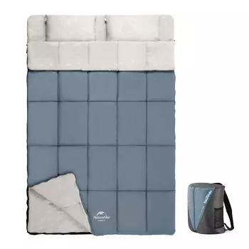 Официальный спальный мешок Naturehike для 2 человек, конверт 3, может быть минимальной рабочей температурой для сна в горе катастрофы, включает в себя 2 места для хранения синий