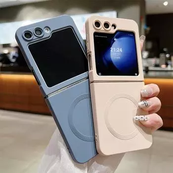 Официальный жидкий силикон для чехлов Magsafe Magnetic Phone Cases для Samsung Galaxy Z Flip Z Flip 6 5 4 3 Wireless Charging For Z Flip3