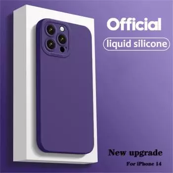 Официальный жидкий силиконовый чехол для Iphone 14 13 12 Mini 11 Pro Max Xs Xr X 6 7 8 Plus Se, противоударный защитный чехол для камеры с мягкой кожей For iPhone6 6s