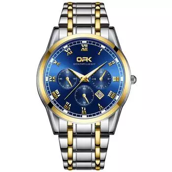 [Ofiggor] Часы OFJP-AA-002-01 Мужские Серебряные и Золотые синий