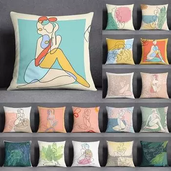 Офис Гостиная Дом Наволочка Абстрактная Иллюстрация Стиль Печатная Наволочка Украшения для Машины 40x40cm