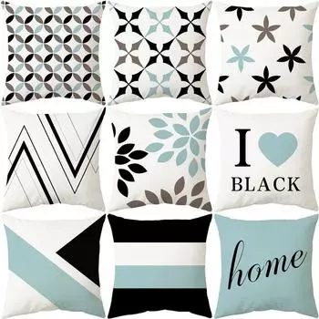 Офис Гостиная Дом Наволочка Синий Геометрический Простой Узор Наволочка Автомобиль Украшения 40x40cm