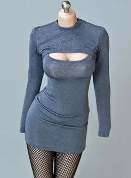 Офис Секретарь Сексуальный Тонкий Костюм Сексуальный Комбинезон Узкая Юбка не Серый 1/6 Леди, Юбка, Комбинезон, 1/6 Платье, (Тело, голова, обувь и т.д.. включены)