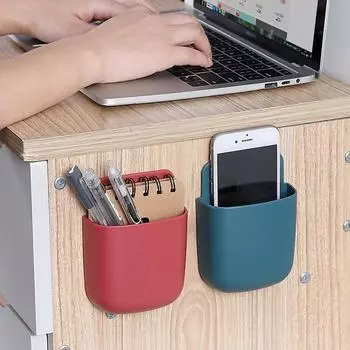 Офис Ванная комната Гостиная Кухня Модный держатель для мобильного телефона Подставка Пульт дистанционного управления Кондиционер Кейс для хранения Ящик для хранения Аксессуары серый