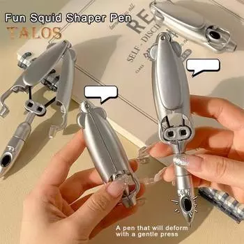 Офисная гелевая ручка со съемным стержнем, дизайн, гладкая шариковая ручка для письма, новинка, ручка-трансформер в виде кальмара, канцелярские принадлежности, подарок A