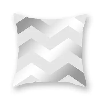 Офисная кровать Подушка Серый Геометрический Чехол Подушки Чехол Диван Чехол Персиковая кожа Ткань Автомобиль 45 * 45cm