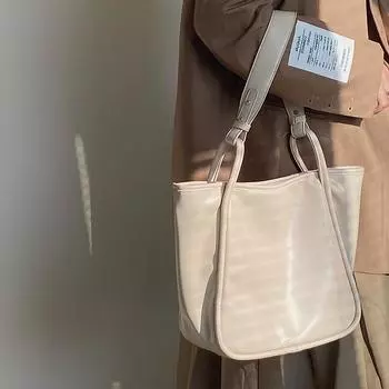 Офисная рабочая простая сумка для женщин, дорожная сумка на раннюю весну в корейском стиле, мягкая сумка, однотонная сумка через плечо