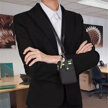 Офисная работа школьный держатель удостоверения личности с брелоком веревка с ремешком на шею сумка аксессуары чёрный