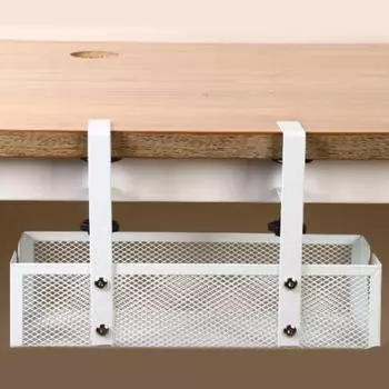 Офисная стойка для хранения под столом Yousheng, большое боковое отверстие, полый лоток для прокладки кабелей без сверления, настольный органайзер для кабелей, шнур для ПК, держатель для мелочей чёрный