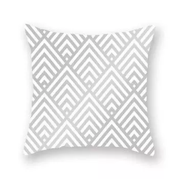 Офисная ткань для автомобиля, персиковая кожа, наволочка для подушки, серая геометрическая наволочка, наволочка для дивана, подушка для кровати 45 * 45cm