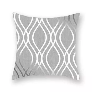 Офисная ткань персиковой кожи, чехол для дивана, подушка для кровати, чехол для автомобильной подушки, серый чехол на подушку с геометрическим рисунком 45 * 45cm