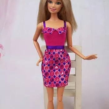 Офисное цельное платье Vestido для куклы Барби Наряды Одежда для кукол BJD 1/6 Аксессуары Одежда для кукол 1:6 Игрушки для детей своими руками красный