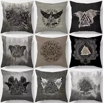 Офисное кресло, подушка для поясницы, наволочка для стола, наволочка с геометрическим рисунком для сна, черная простая подушка 40x40cm