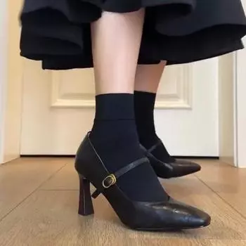 Офисные дизайнерские туфли леди Мэри Джейн Женские туфли-лодочки Модные туфли на плоской подошве для весны и осени Свадебные туфли для вечеринок Zaptos Mujer 35