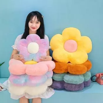 Офисные подушки в форме цветка, однотонная мебель для дома A-35CM разноцветный