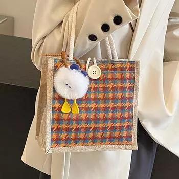 Офисные работники носят сумки для риса, женские модные льняные сумки, женские новые сумки 2024 года для девочек, маленькие женские сумки