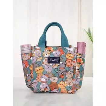 Офисные работники выходят с рисовой сумкой для ланча, термосумка для бенто, модная большая сумка, холщовая ручная сумка для мамы 806lvmaomi