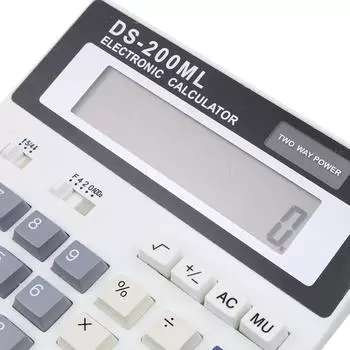 Офисный калькулятор с большими кнопками Большие компьютерные клавиши Многофункциональный 12-значный офисный ЖК-калькулятор DS-200ML Инструмент учета солнечной энергии и энергии аккумулятора