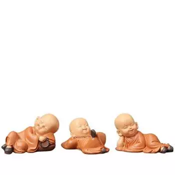 Офисный стол маленького монаха, домашний декор, поделки из смолы для офиса Huineng Monk, украшение для чайного столика белый