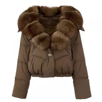 OFTBUY 2024 90% белая утиная пуховая куртка большая натуральная лисья шуба женская осень-зима женское перьевое короткое пальто толстое теплое S