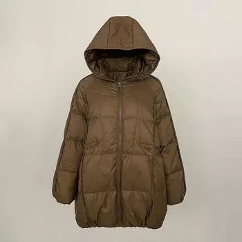 OFTBUY 2024, осень-зима, 90% белое женское пальто на утином пуху, теплая толстая теплая куртка с капюшоном, свободная темпераментная куртка средней длины One Size оранжевый