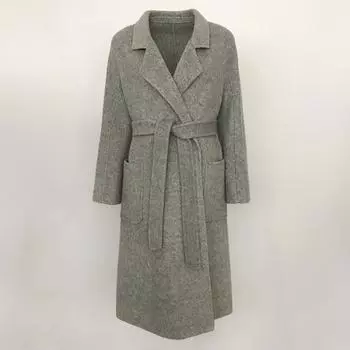 OFTBUY 2024, осенне-зимняя куртка, женские шерстяные пальто с кроличьим мехом, женские толстые теплые ремни, свободное длинное пальто, верхняя одежда, уличная одежда M зелёный