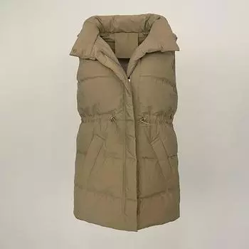 OFTBUY 2024 Пальто из гусиного пуха с воротниками из натурального меха лисы, толстые теплые куртки из натуральной кожи средней длины, элегантная верхняя одежда для офисных женщин L хаки