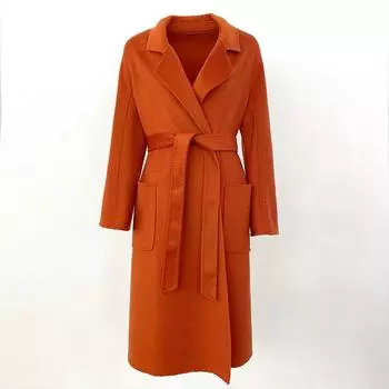 OFTBUY 2024 зимнее женское пальто из смесовой шерсти с натуральным лисьим мехом, элегантная куртка с воротником, офисная женская свободная верхняя одежда с отложным воротником L