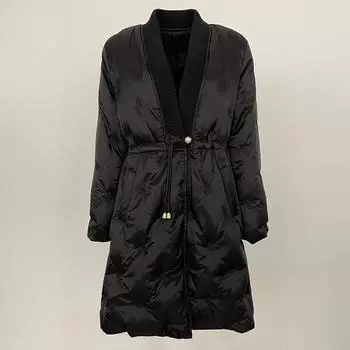 OFTBUY 2024, зимняя женская куртка на 90% белом утином пуху, утолщенная теплая длинная пуховая куртка с v-образным вырезом на талии, свободная повседневная верхняя одежда M верблюд