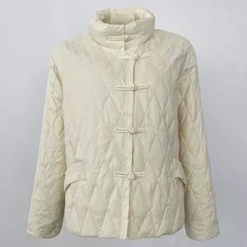 OFTBUY Китайский стиль пряжка мода осень зима утолщенный пуховик женский повседневный свободный теплый куртка 90% белый утиный пух S верблюд
