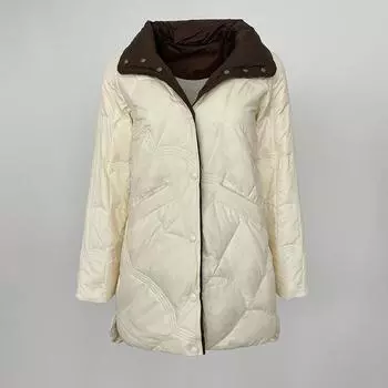 OFTBUY Осень-зима, теплая куртка средней длины, женская, корейский стиль, свободная, 90% белая утиная пуховая куртка, воротник-стойка S хаки