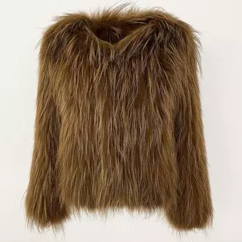 OFTBUY Осень-зима утолщенная теплая куртка с V-образным вырезом из натурального меха лисы, женская короткая куртка в корейском стиле M белый