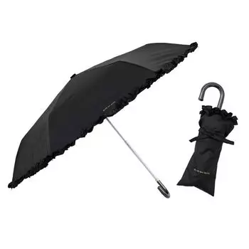 Ogawa 70989 Parasol Folding Umbrella OLIVE des OLIVE Ruffle Black For Sunny or Rainy Weather Completely Blackout UV Protection Heat Shielding Women s чёрный